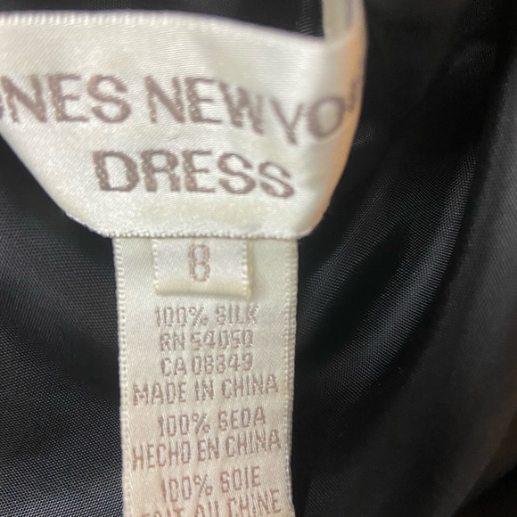 Jones New York 100% silk dress black size 8 - Picture 5 of 6